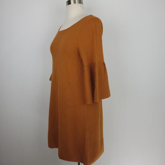 Moth Anthropologie Honey Caramel Chester Knit Sweater Dress Bell Sleeves Small - Picture 4 of 11